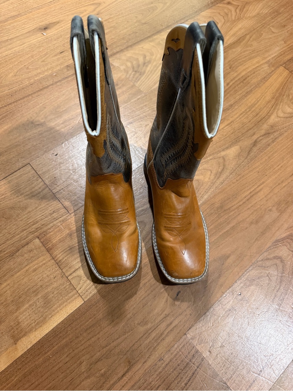 Kids Two-Tone Brown and Dark Brown Western Cowboy Boots